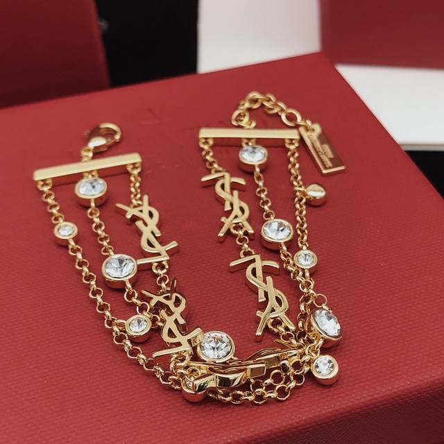No.Ysl0010 Yvessaintlauren*Latest multi-layered bracelet consistent Zp brass mat