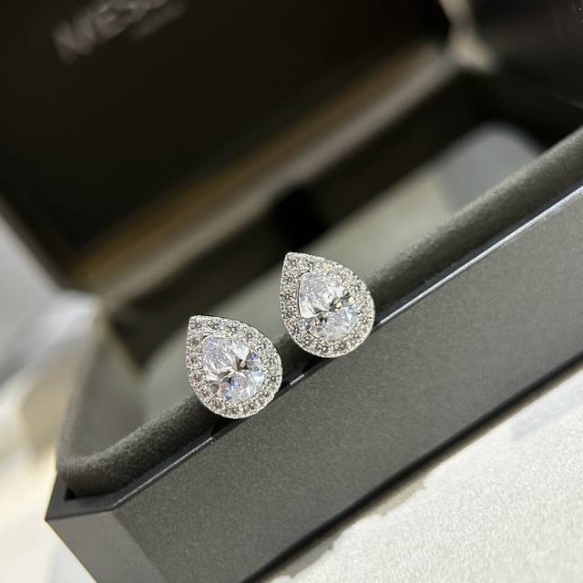 A1283 De's new large water drop earrings are made of German imported S925 sterli