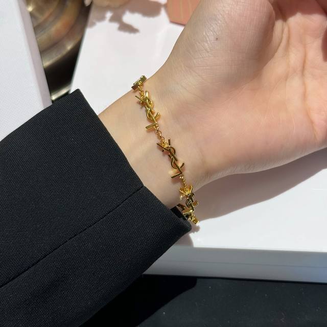 No.Ysl0006 Ysl* latest bracelet consistent Zp brass material Ysl new logo bracel
