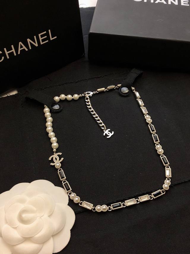Chanel Chanel Necklace Choker Jewelry Chanel 23K Colorblock Double C Pearl Choke