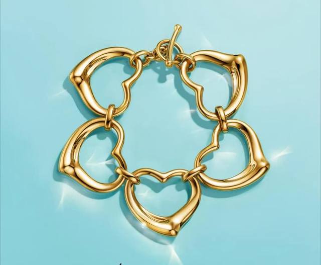 T Tiffany bracelet 5 hearts 5 peach heart bracelet exaggerated bracelet DDD