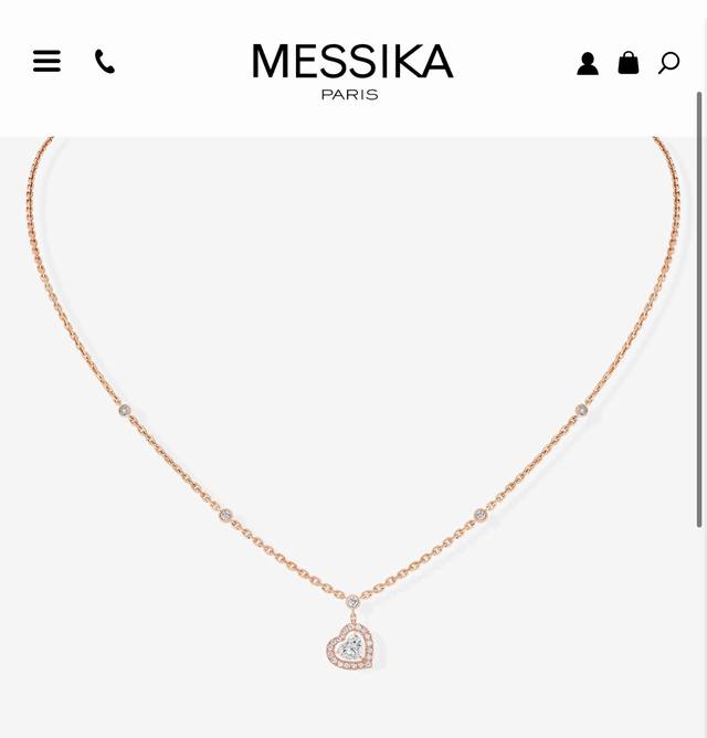 Messika necklace, heart full diamond necklace, hot-selling exclusive independent
