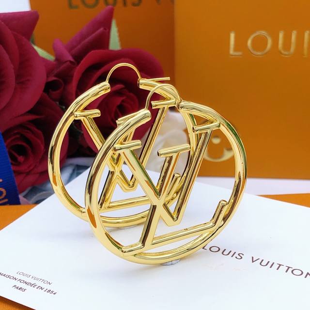 No.Led0113 Large 5Cm Lv*Latest ear hook earrings Large 5Cm Consistent Zp Brass M