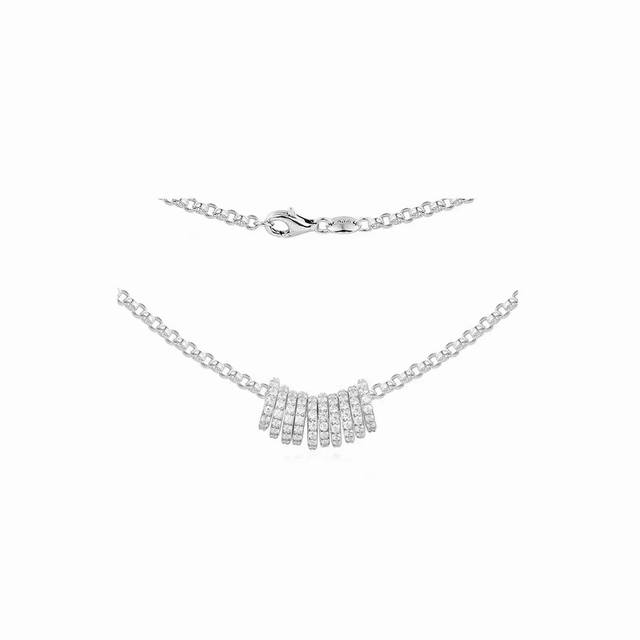Apmmonaco new round silver necklace female clavicle chain niche sweater chain, n