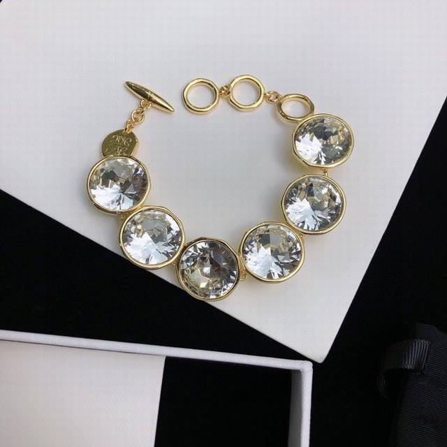 L0Ewe Loewe large crystal retro bracelet Anagram wire-wrapped three-dimensional