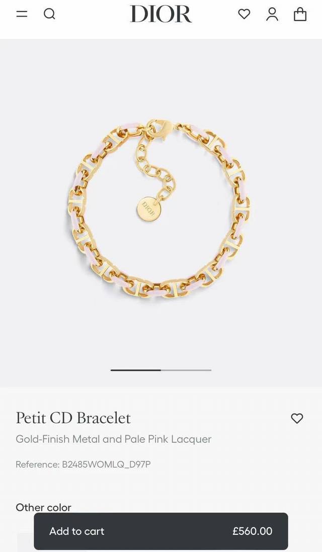 Dior Dior bracelet is made of original brass material, sweet and elegant. DDD