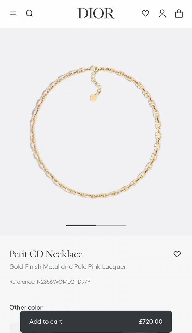 Dior Dior necklace is made of original brass material, sweet and elegant. DDD