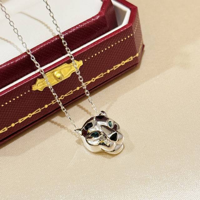 A4177 New large leopard head smooth necklace high-end imported S925 sterling sil