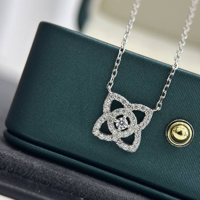 Necklace earrings A0227 A2490 De Bee Lotus hollow full diamond set imported S92