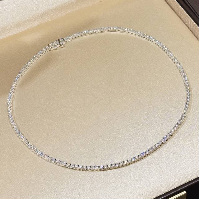 A2081 T-brand four-claw row diamond 20-point diamond necklace, popular model, di