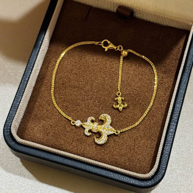 A5840 The popular Chrome Hearts new anchor full diamond bracelet, one side is sm