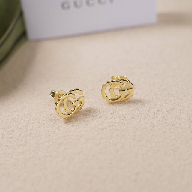 925 sterling silver Gucci double G gold earrings Running series gold earrings, s