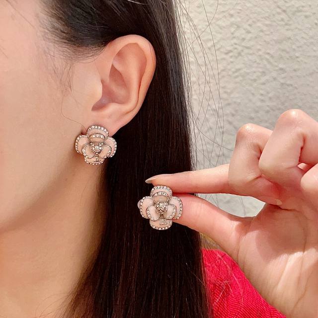 Chanel Camellia Double C Diamond Earrings DDD