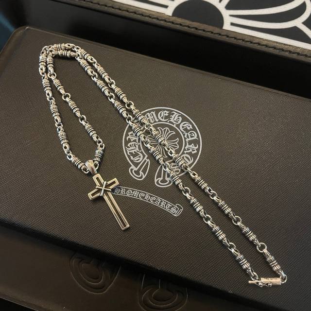 New counter quality Chrome Hearts Chrome Hearts classic retro button necklace c