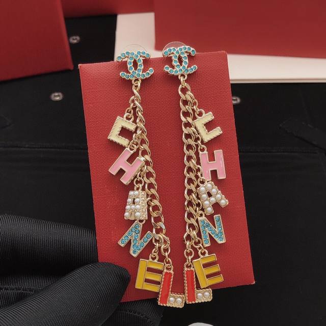 No.Xed0069 Ch*Nel latest color tassel earrings consistent Zp brass material DDD