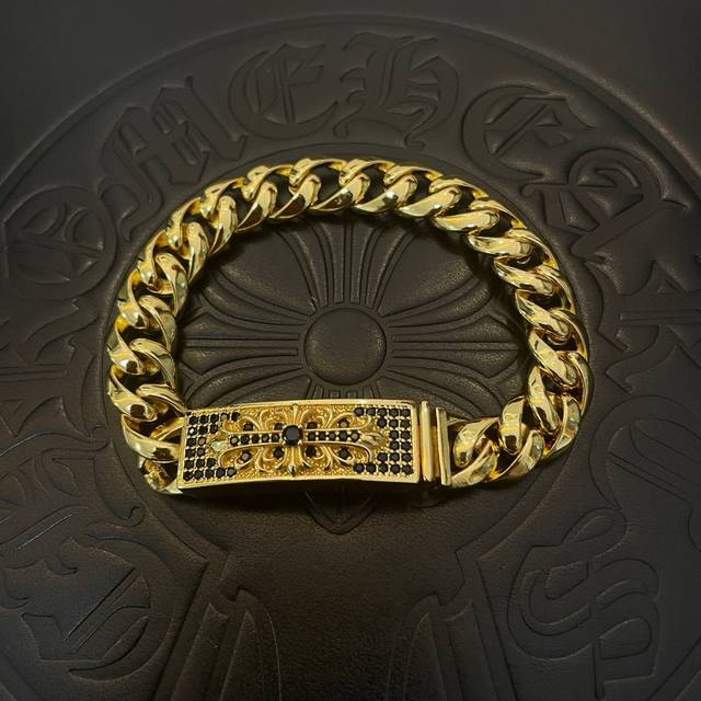 Counter quality Chrome Hearts Chrome Hearts gold classic twisted retro cross fl