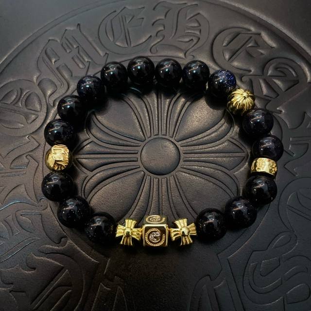 New counter quality Chrome Hearts classic retro multi-element bracelet, concave