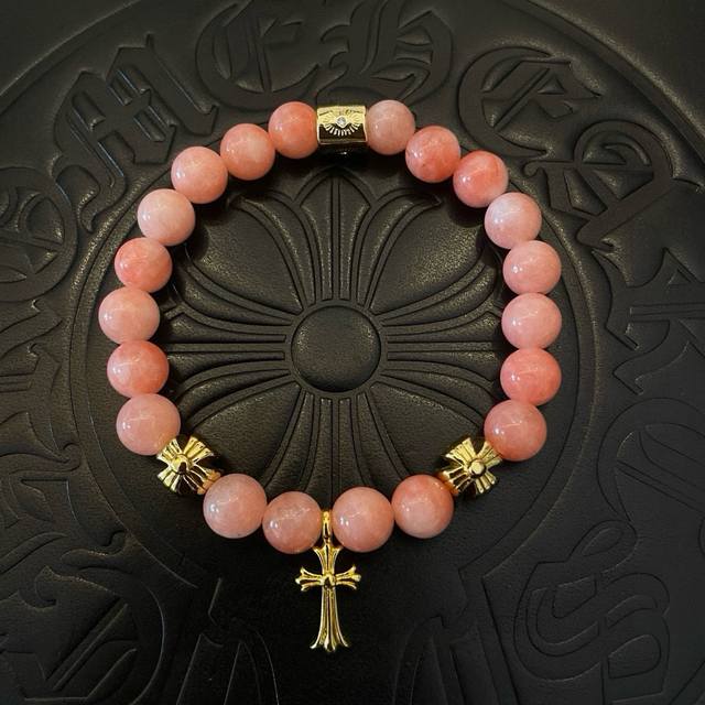 New counter quality Chrome Hearts classic retro multi-element bracelet pink cry