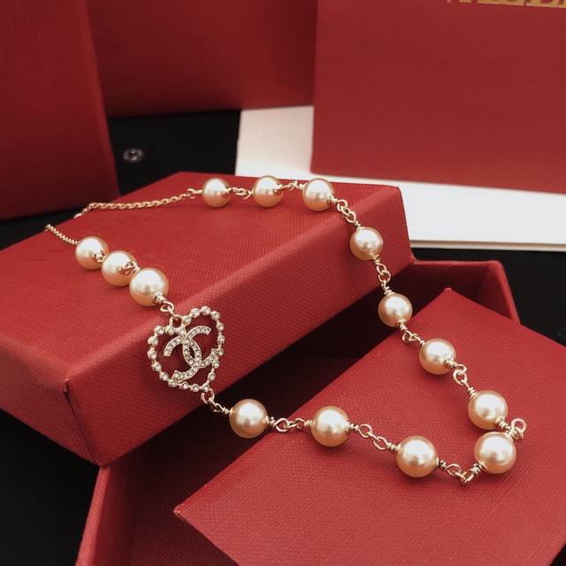 No. Xxl0316 Ch*Nel latest pearl love necklace consistent Zp brass material DDD