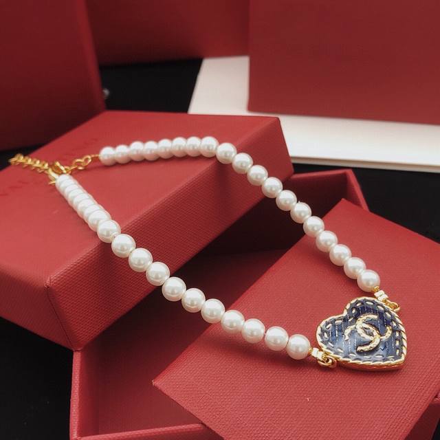 No. Xxl0309 Ch*Nel latest denim love necklace consistent Zp brass material DDD