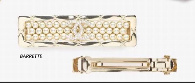 Chanel25A Handmade Square Diamond Pearl Hairpin Chanel high pearl visual sense i