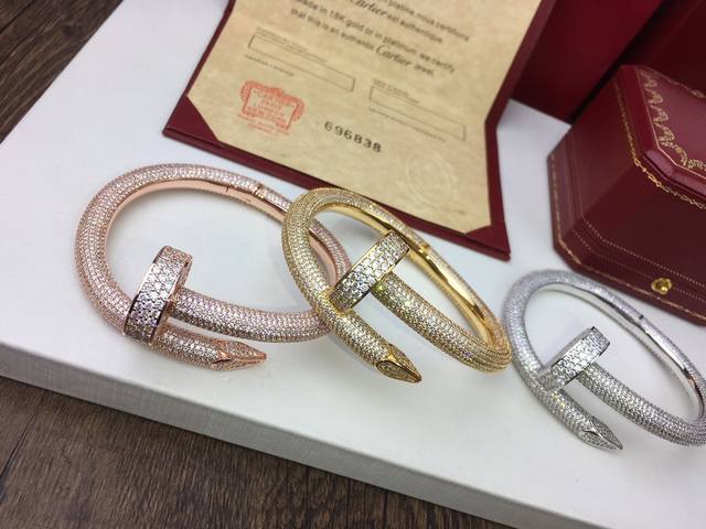 Luxury thick version Cartier Cartier full diamond nail bracelet luxury Juste Un