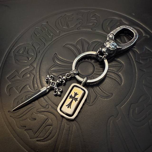 Chrome Hearts Chrome Hearts Cross Love Keychain Large Lobster Buckle Carving Cra