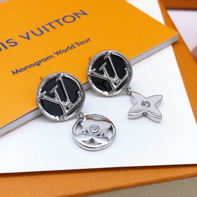 No.Led0070 Lv*Latest round black earrings consistent Zp brass material DDD
