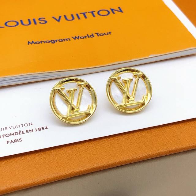 No.Led0058 Lv latest round earrings mother-of-pearl bottom consistent Zp brass m