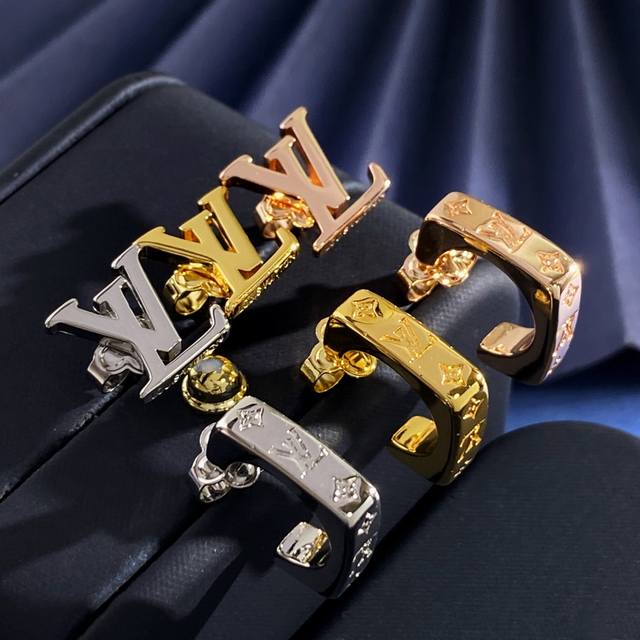 Lu92 Lv Louis Vuitton new fashion glossy design Lv letter square C shape old pat
