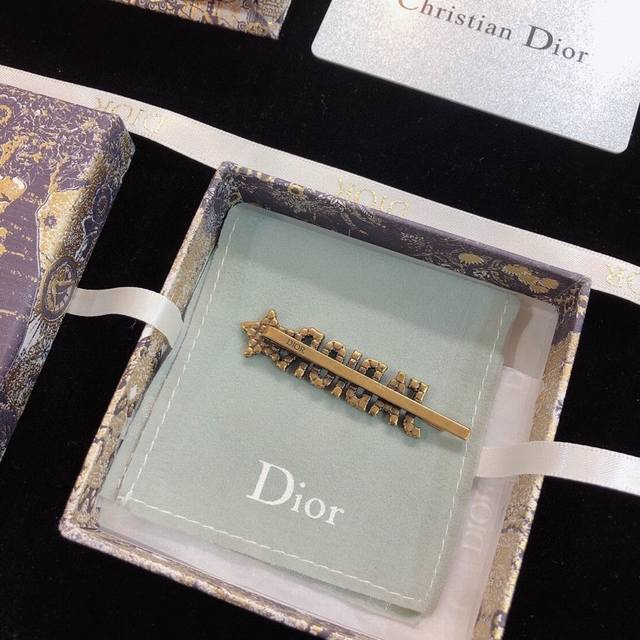 Dior Dior letter full diamond five-pointed star Jadior hairpin versatile style h
