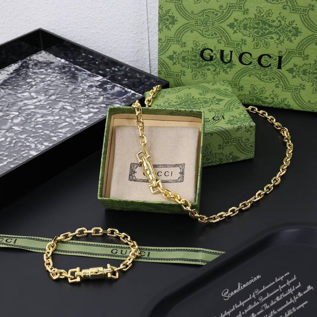 Necklace Bracelet Pgucci Jackie 1961 Series Gold Necklace Bracelet DDD