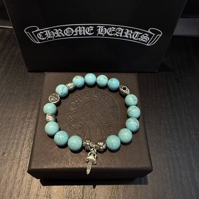 New counter quality Chrome Hearts Chrome Hearts retro multi-element turquoise b