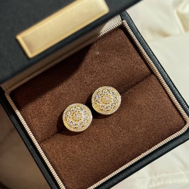 A5249 Independent designer new Chinese compass full diamond earrings for women,
