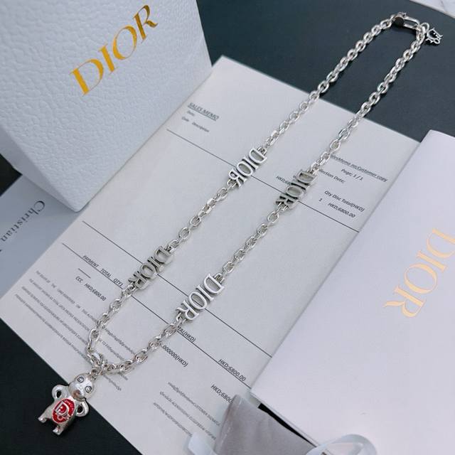 Dior new Dior necklace original goods counter new model open mold retro fashion
