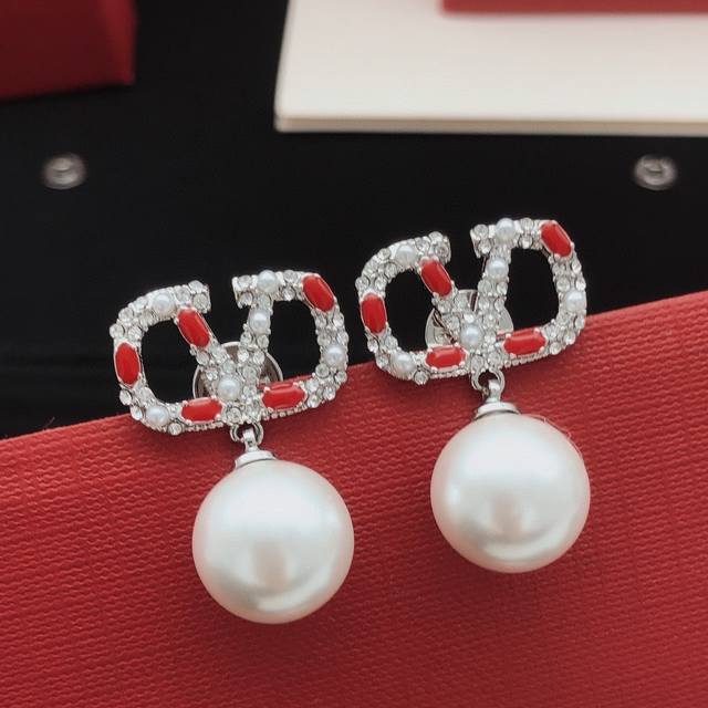 No.Ved0242 Valenti*O latest diamond and pearl earrings consistent Zp brass mater