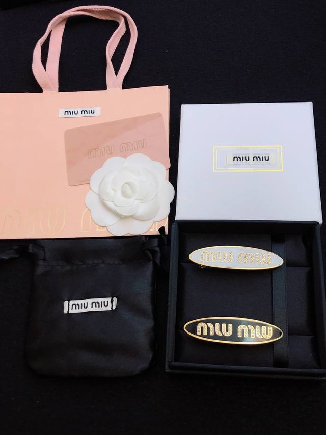 Miu Miu Miumiu Miumiu hairpin New Logo small spring clip side clip bangs clip da