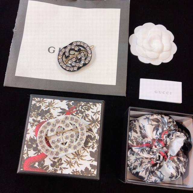 Gucci resin full diamond hairpin full of Swarovski rhinestones spring and summer