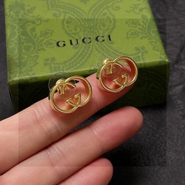 Real shot of Gucci Gucci high-end spot supply Gucci double G pearl earrings, hi