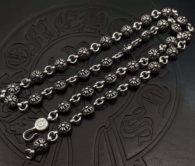 Large high version Chrome Hearts Cross Flower Ball Necklace, original horseshoe