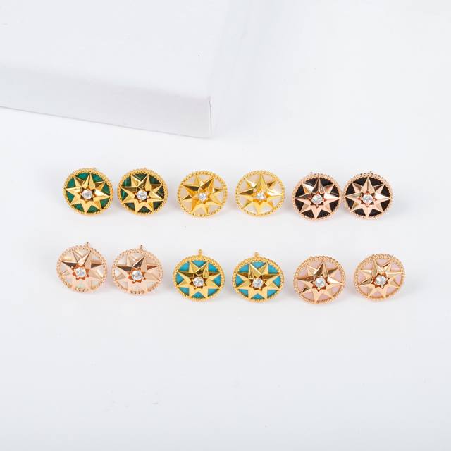 Malachite Other stones We produce compass rose earrings Z batch single 11440, r