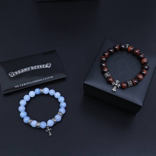 Couple bracelet Chrome Heart natural silver beads bracelet Chrome Heart is a br