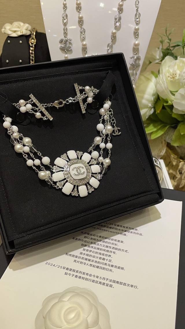 No.Xxl0279 Today's new product Heavy-duty Choker 25C new white enamel full diamo
