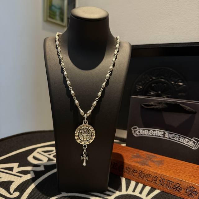 New counter quality Chrome Hearts Chrome Hearts cross flower ball necklace, Vir