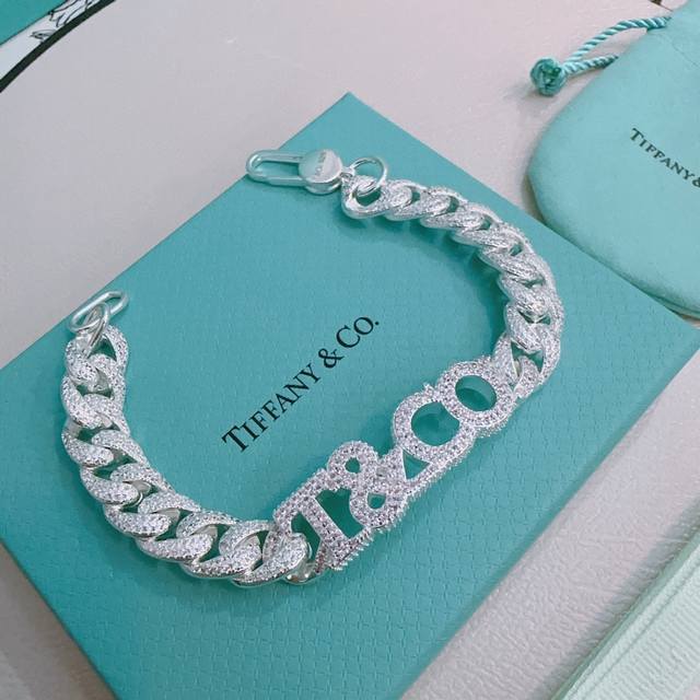Tiffany full diamond bracelet Tiffny&Co. counter exquisite silver version brace