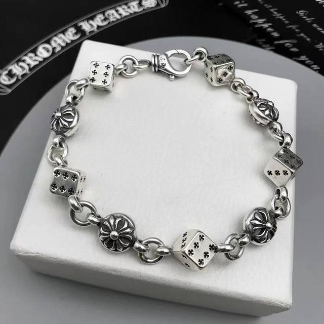 Crozier dice cross retro cross flower bracelet hip-hop trend men and women coup