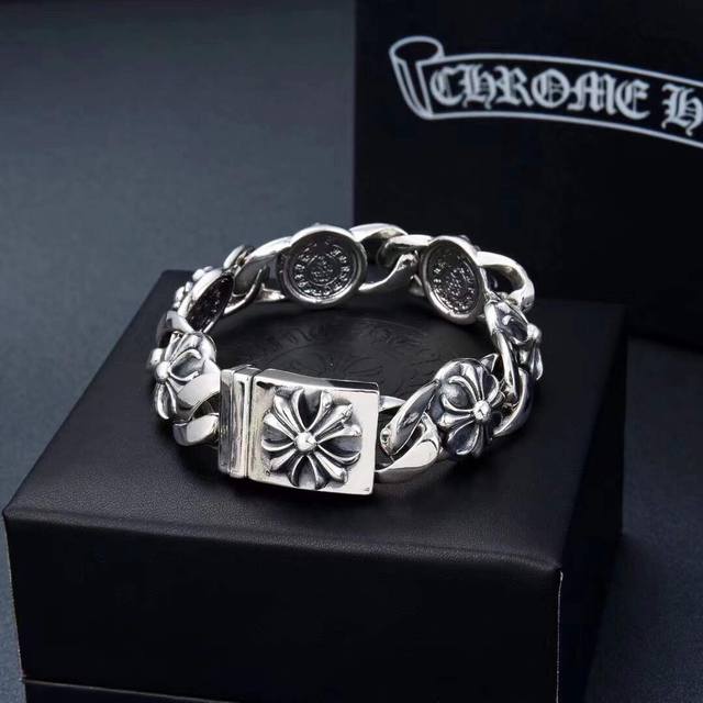 Chrome Hearts Trendy brand boat cross bracelet, 20 cm, weighing about 92 grams,