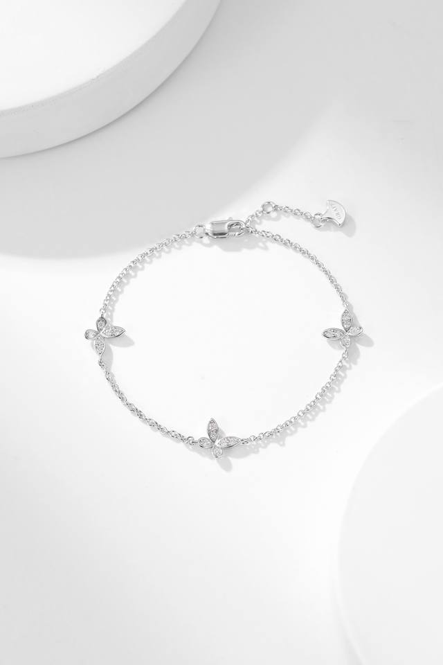Colorful White Graff's small version of the Butterfly Diamond Bracelet is meticu