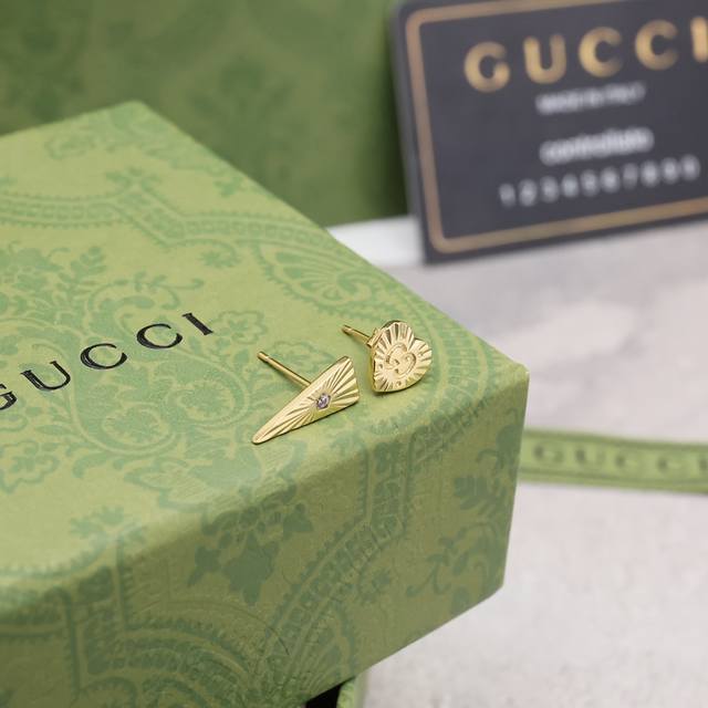 Hong Kong counter authentic Gucci jewelry earrings gold asymmetric Icon diamond