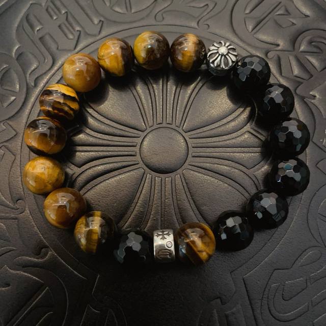 New counter quality Chrome Hearts classic retro multi-element tiger eye stone b